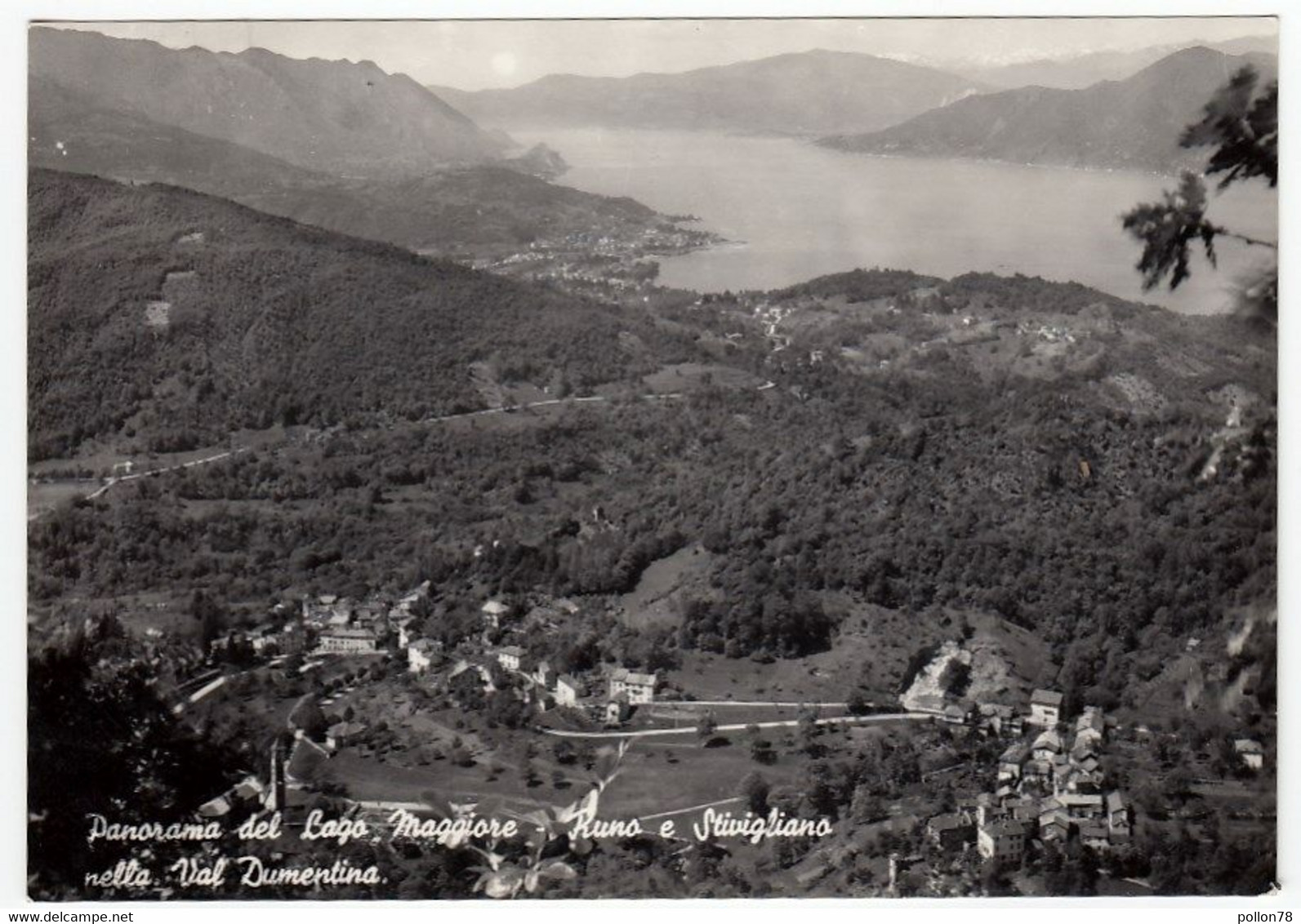 PANORAMA DEL LAGO MAGGIORE - RUNO E STIVIGLIANO NELLA VAL DUMENTINA - DUMENZA - LUINO - VARESE - 1957 - Luino