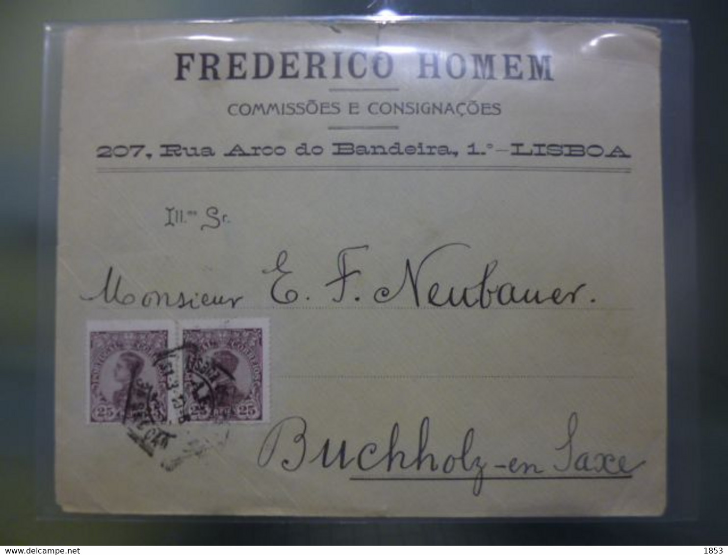 D.MANUEL II - FREDERICO HOMEM COMISSOES E CONSIGNAÇOES - LISBOA - Cartas & Documentos