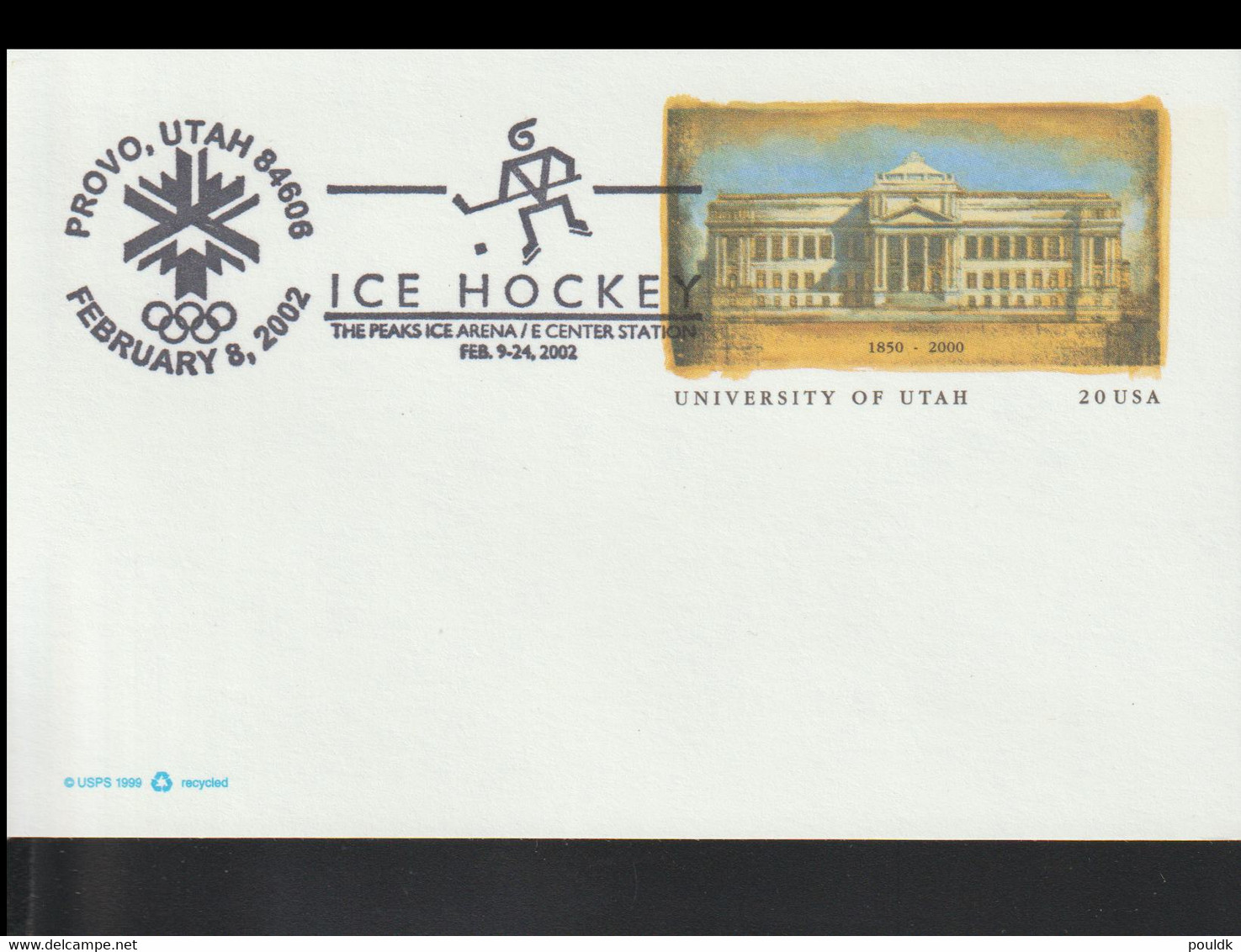 USA Postal Stationary 2002 Salt Lake Olympic Games - Ice Hockey Provo  (G119-82) - Winter 2002: Salt Lake City