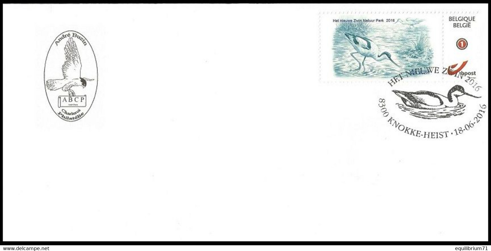 MYSTAMP / DUOSTAMP° - FDC - Avocette élégante / Kluut / Avocet / Recurvirostra Avosetta - Zwin - BUZIN - Sin Clasificación