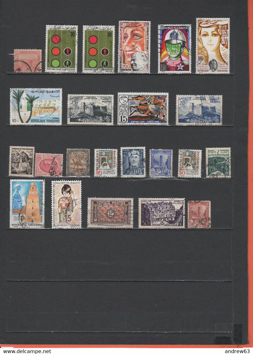 TUNISIA - TUNISIE - TUNESIEN - Lotto - Accumulo - Vrac - 63 Francobolli - Usati, Used - Collections