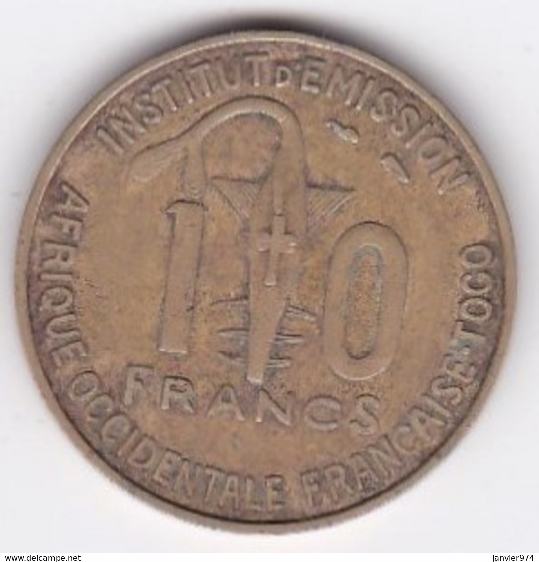 Afrique Occidentale Française Togo 10 Francs 1957 Bronze-Alu. KM# 8 - Togo