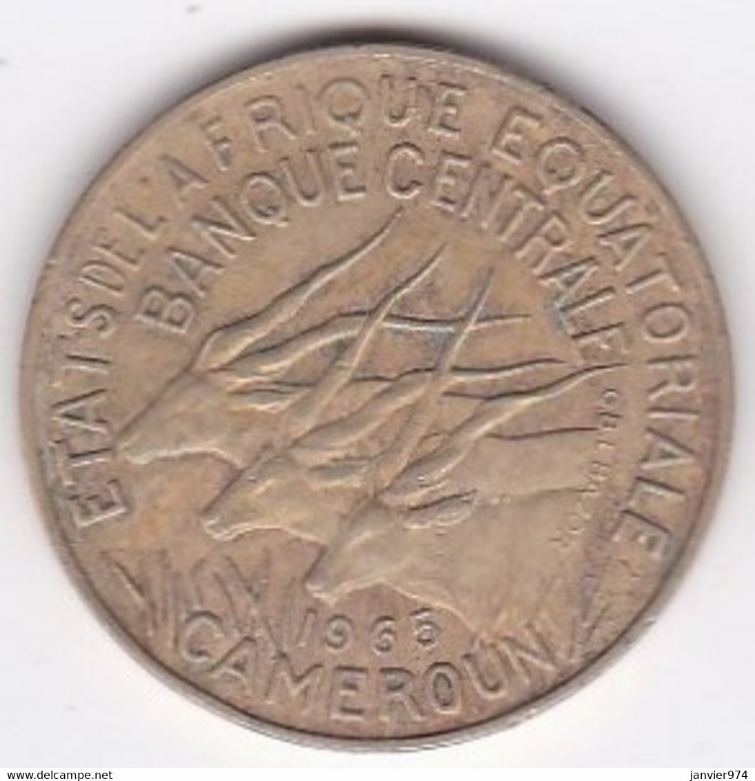 Cameroun, Afrique Equatoriale Française, 10 FRANCS 1965 Bronze Aluminium. KM# 2a - Camerun