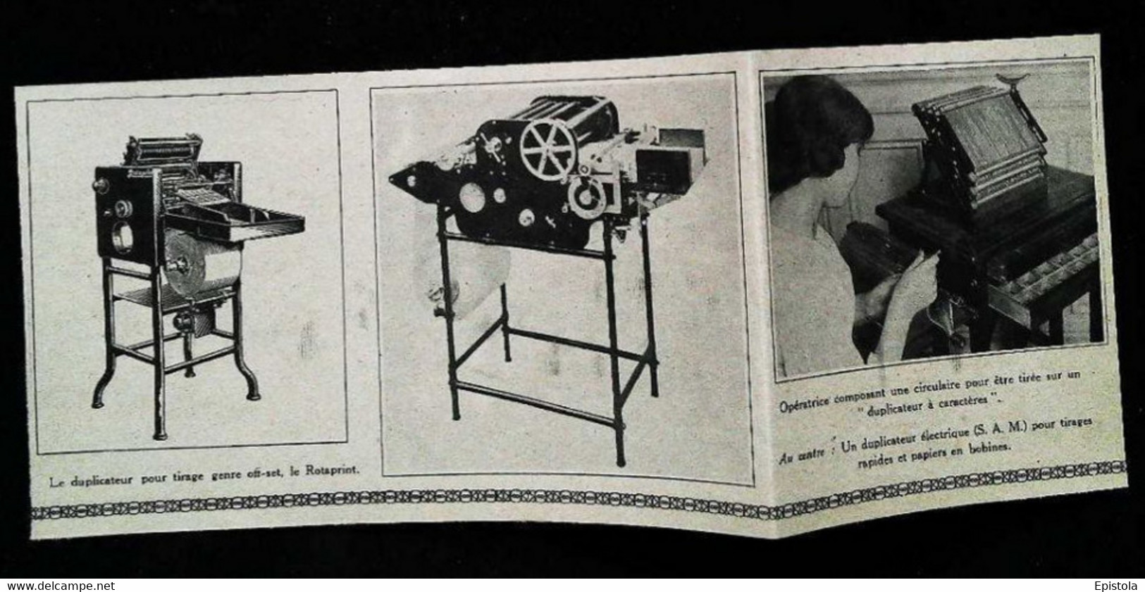 ► Machine ROTAPRINT Et Duplicateur SAM - Coupure De Presse Originale Début XX (Encadré Photo) - Maschinen