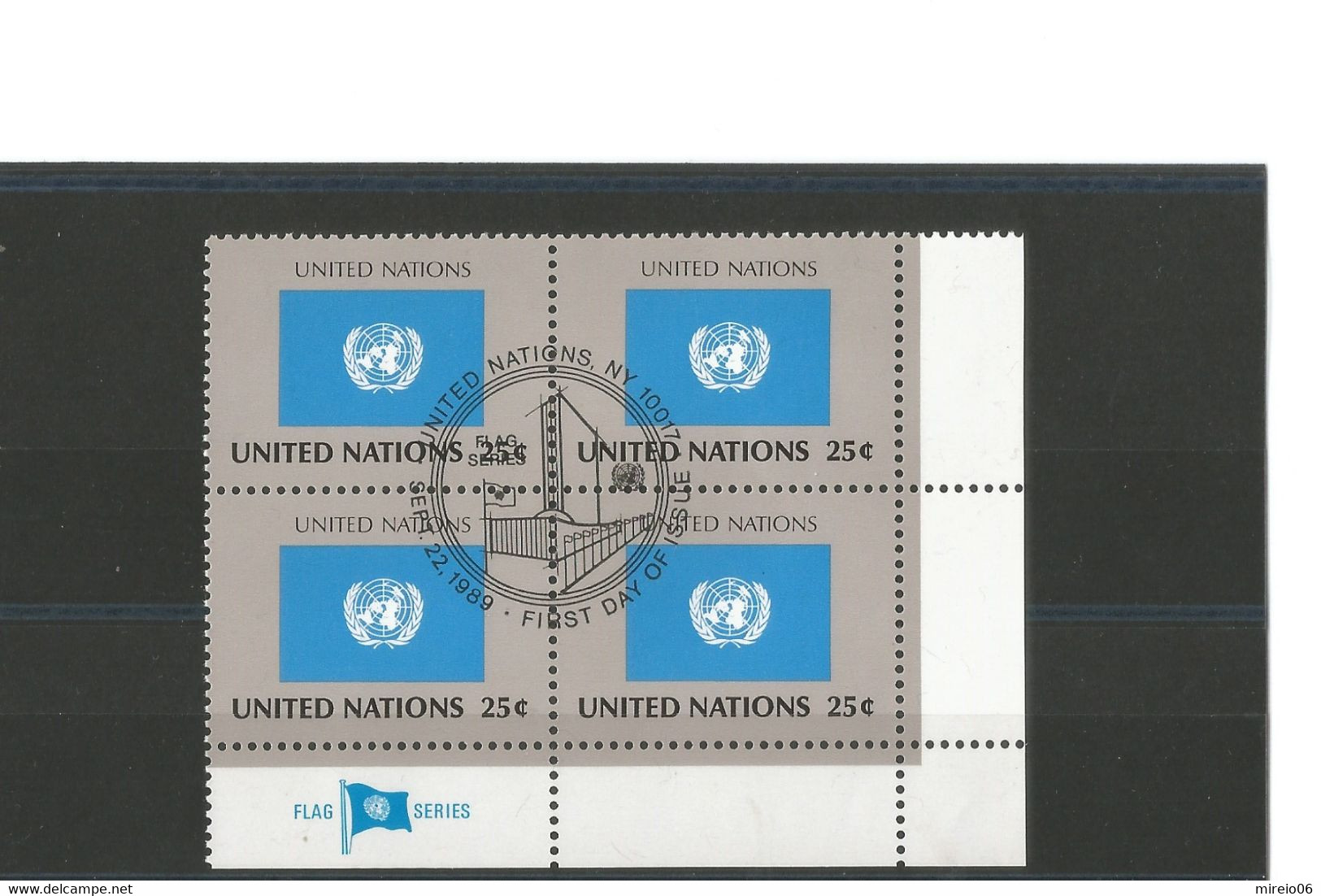 UNITED NATIONS New York - Bloc De 4 Coin De Feuille Du N°562 - Oblitération FDC Du 22 Sept 1989 - Gebraucht