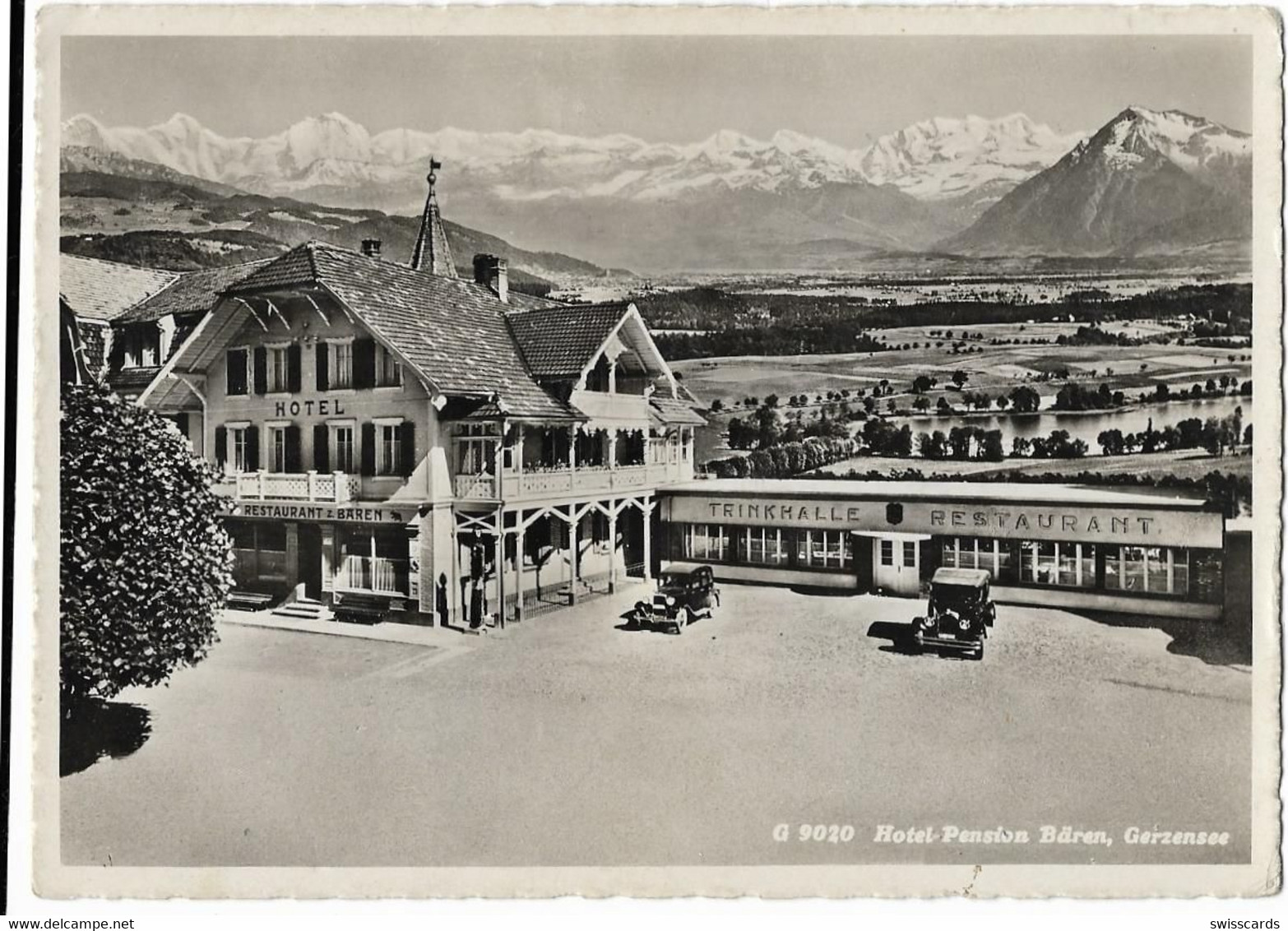 GERZENSEE: Hotel Bären, Trinkhalle, Oldtimer ~1940 - Gerzensee