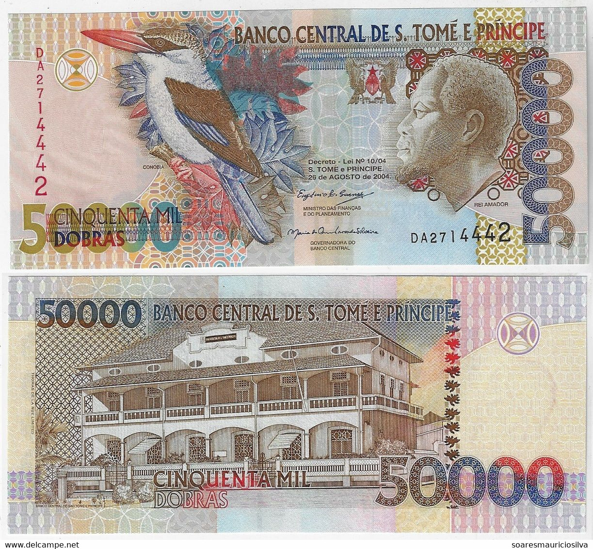 Sao Tome And Principe Banknote 50,000 Dobras 2004 Pick-68b Bird Uncirculated - Sao Tome And Principe