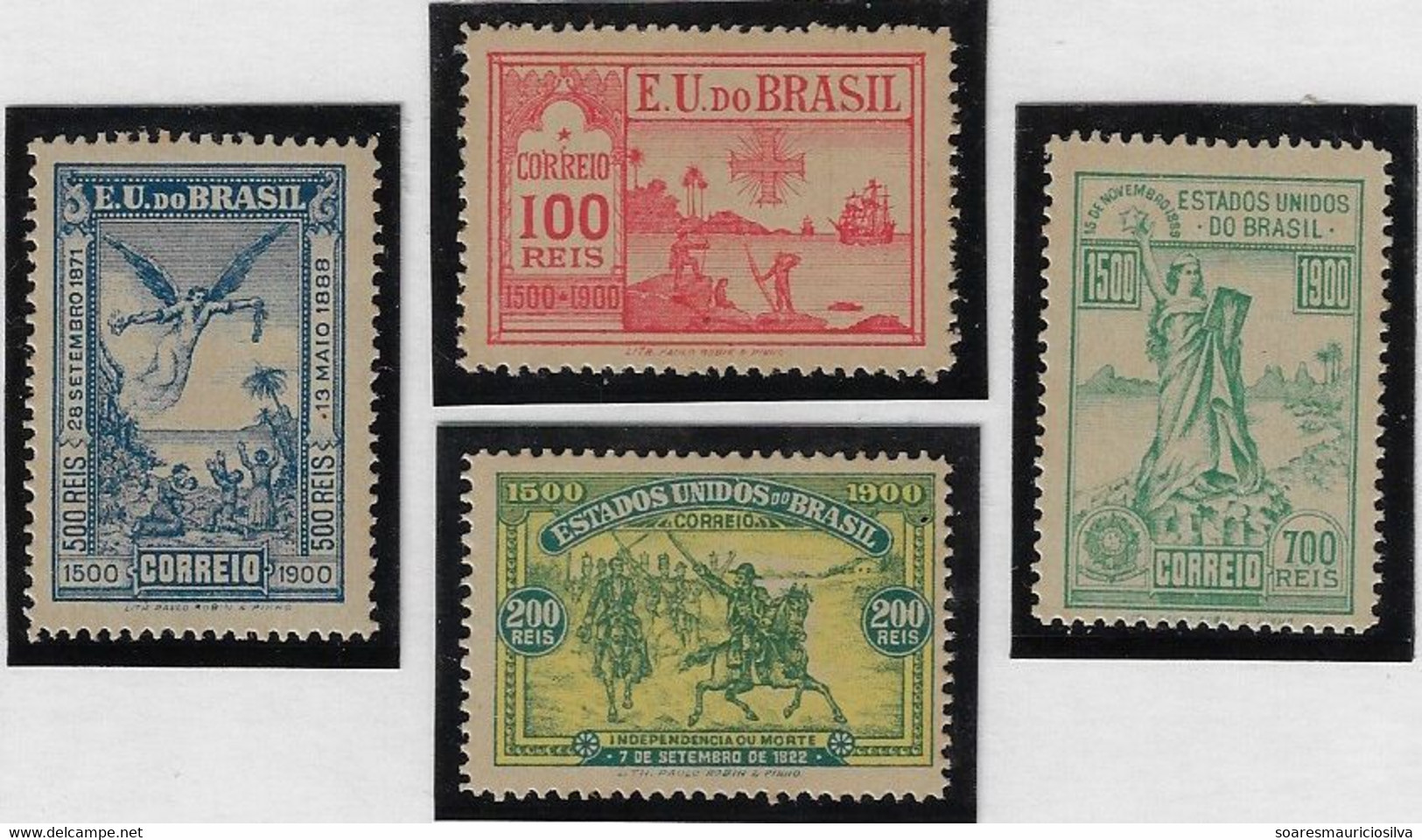 Brazil 1900 RHM-C-1/4 4th Centenary Of The Discovery Angel Indian Indigenous Independence Republic Ship Unused - Ongebruikt