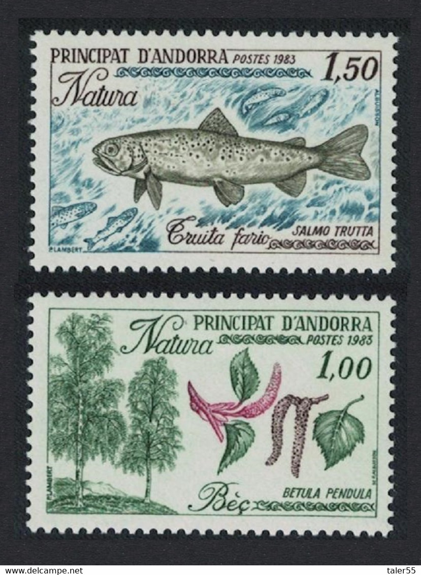 Andorra Fr. Trout Fish Trees Nature Protection 2v 1983 MNH SG#F330-F331 MI#332-333 SC#305-306 CVEur1.- - Neufs