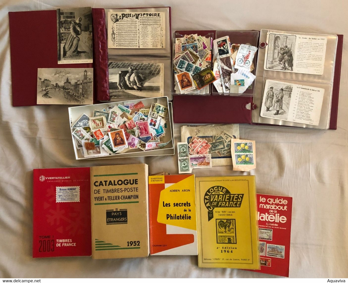 ***Lot Magique *** Collection : Timbres,cartes Postales, Classeurs Et Catalogues ... Pour S'amuser Pendant Les Soirées ! - Collections (without Album)