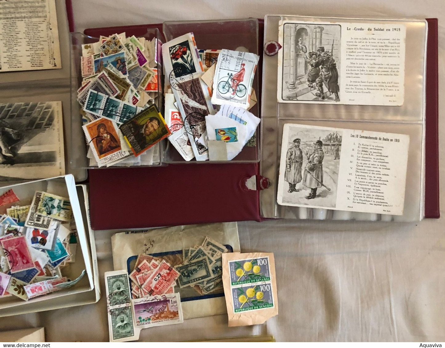 ***Lot Magique *** Collection : Timbres,cartes Postales, Classeurs Et Catalogues ... Pour S'amuser Pendant Les Soirées ! - Verzamelingen (zonder Album)