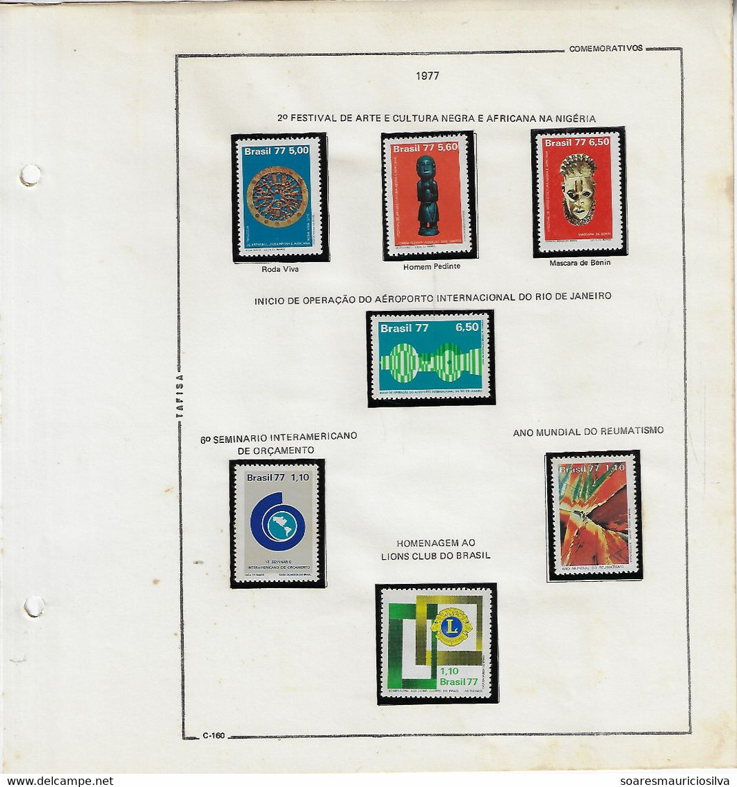 Brazil 1977 Complete Year 58 Commemorative Stamps Some Yellowish Spots - Volledig Jaar