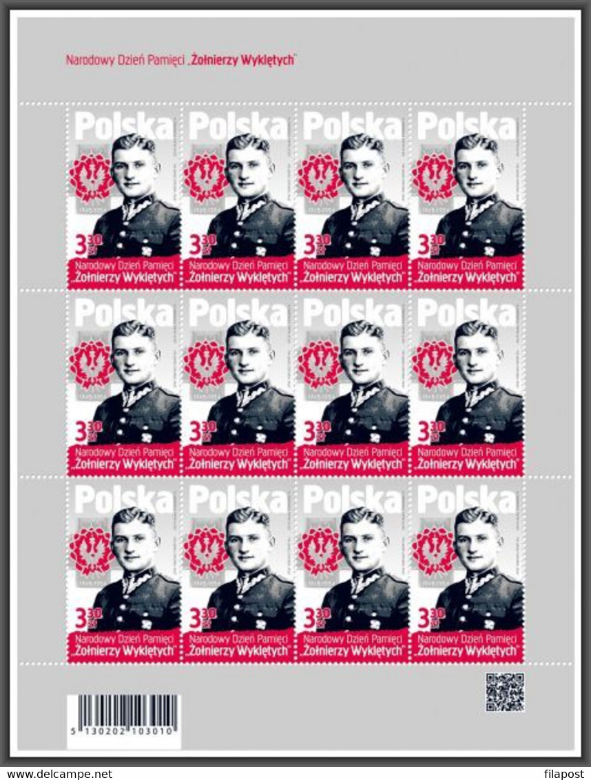 Poland 2021 National Day Of Remembrance Of The Disclosed Soldiers / Lukasz Cieplinski Anti-Nazi MNH** Full Sheet - Full Sheets