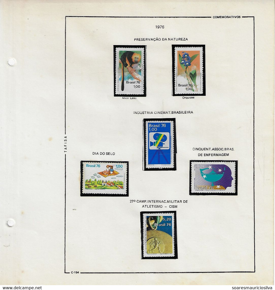 Brazil 1976 Complete Year 49 Commemorative Stamps And 2 Souvenir Sheets Some Yellowish Spots - Komplette Jahrgänge