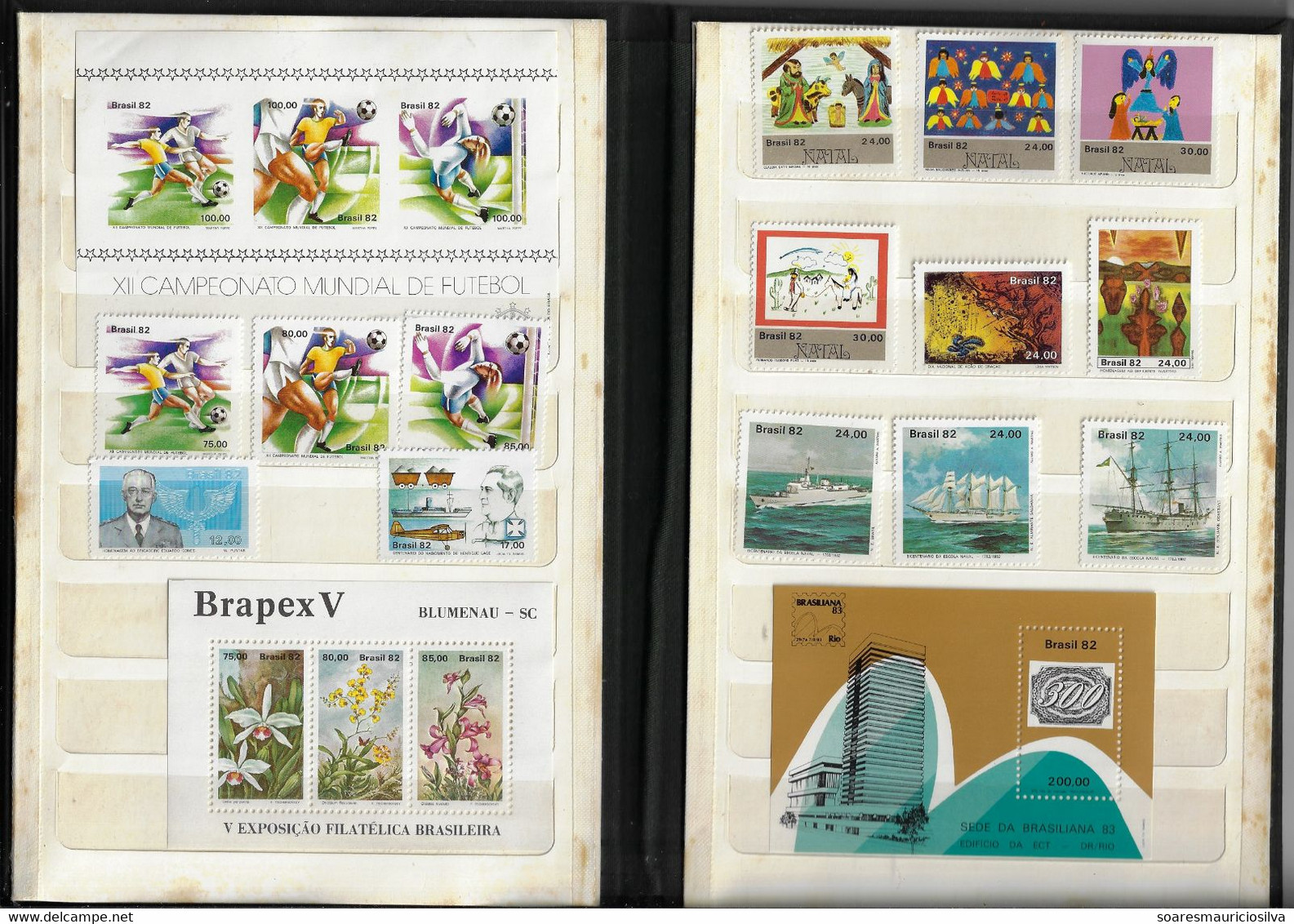 Brazil 1982 Complete Year 52 Commemorative Stamps  + 6 Souvenir Sheets + 12 Definitive Issues Some Yellowish Spots - Annate Complete