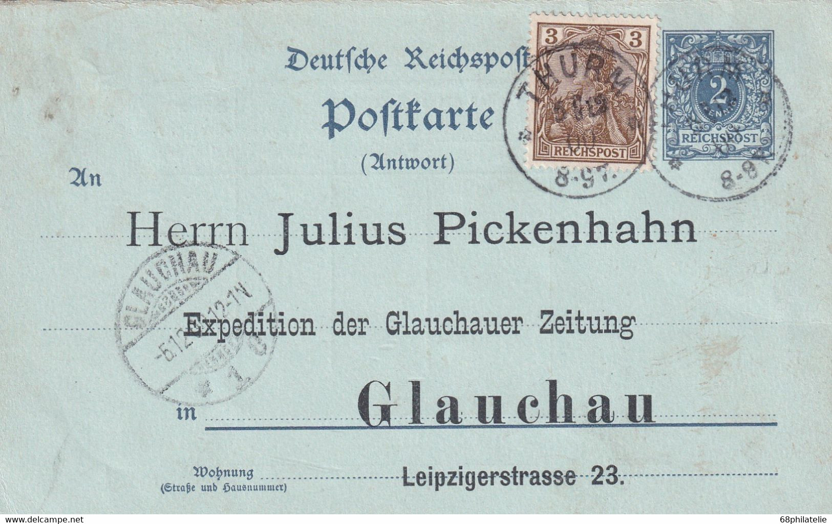 ALLEMAGNE 1900 ENTIER POSTAL/GANZSACHE/POSTAL STATIONARY CARTE DE THURM - Cartas & Documentos