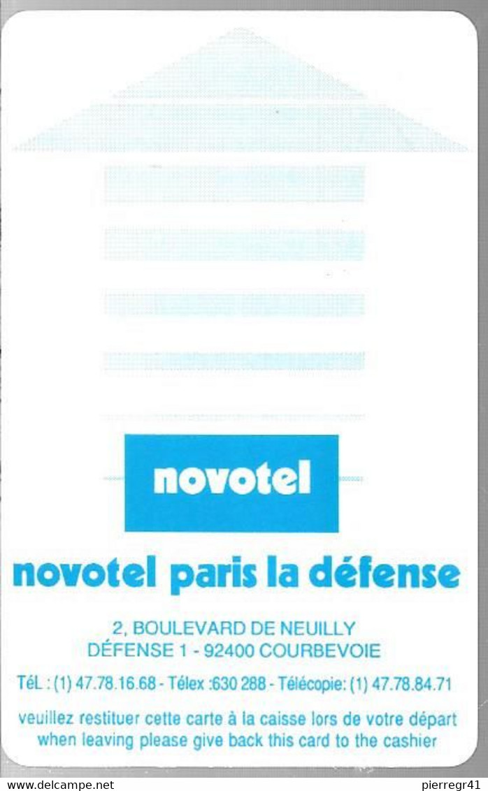 CLE²-MAGNETIQUE-NOVOTEL -PARIS La DEFENSE-Cle FontaineTBE - Hotel Key Cards