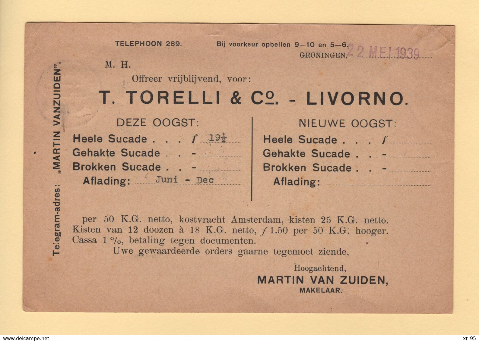 Pays Bas - Groningen - 1939 - Weekbericht - Poststempel