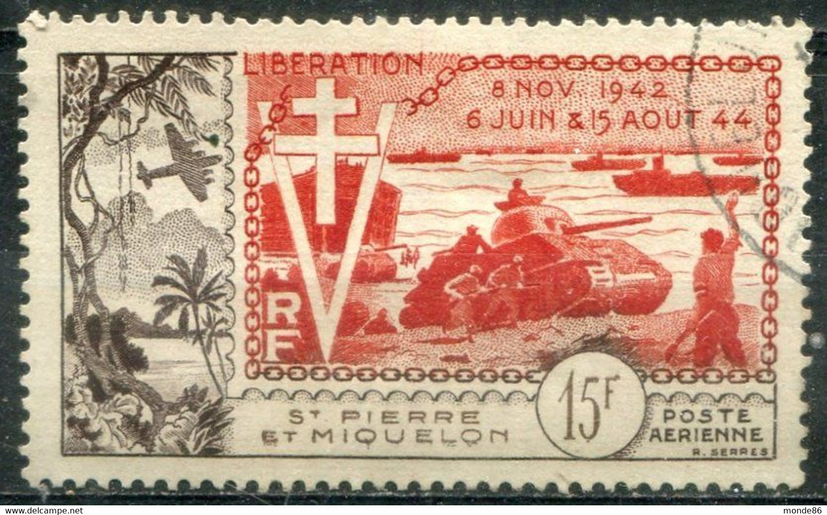 SAINT PIERRE ET MIQUELON - Y&T PA N° 22 (o) - Used Stamps