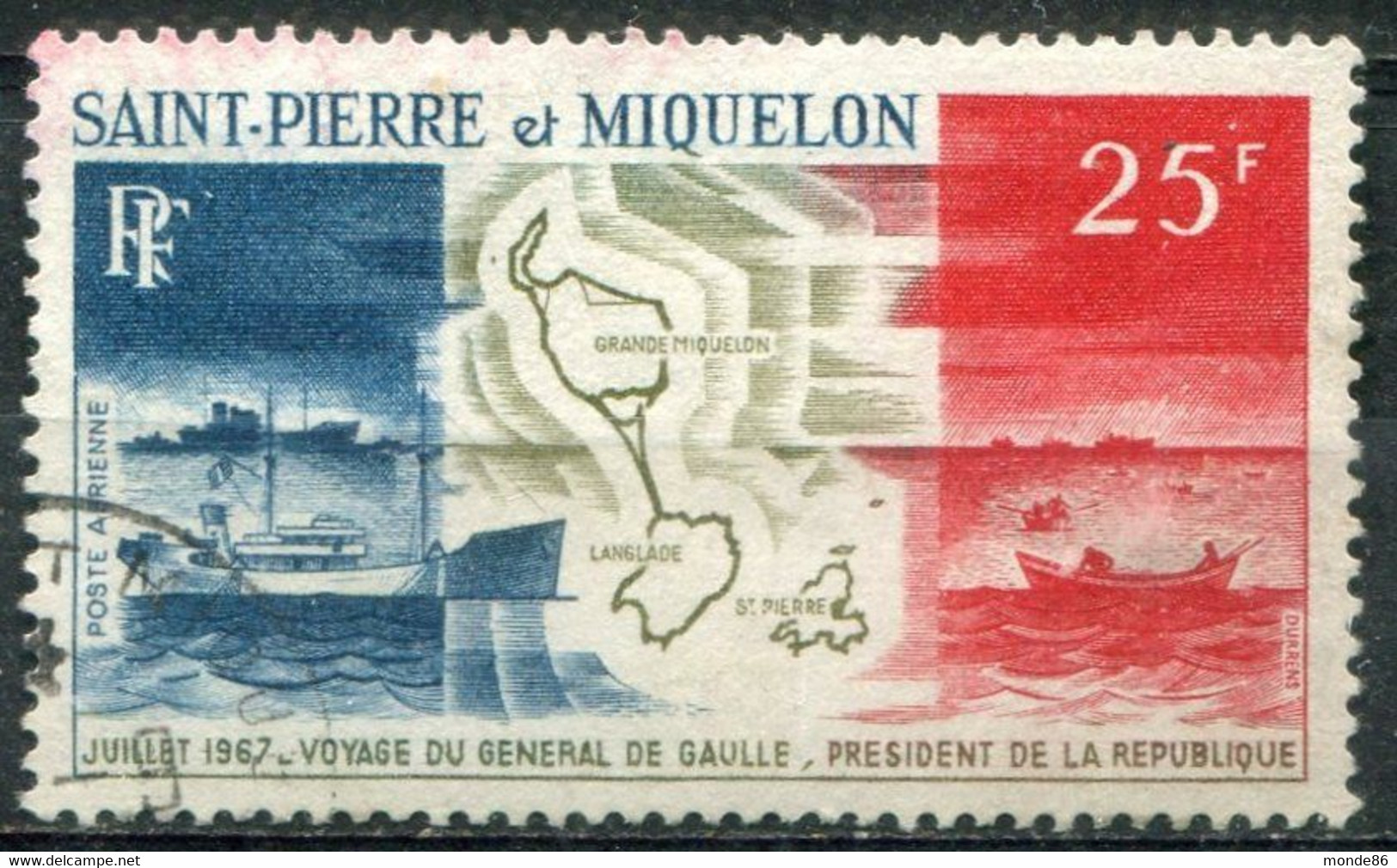 SAINT PIERRE ET MIQUELON - Y&T PA N° 38 (o) - Used Stamps