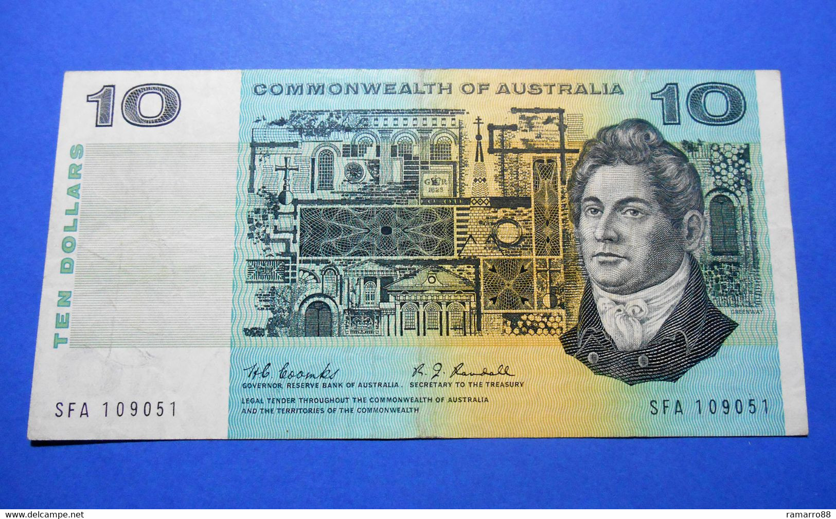 Australia 10 $ Dollars 1967 - Rare Signature Coombs / Randall - Pick # 40b VF
