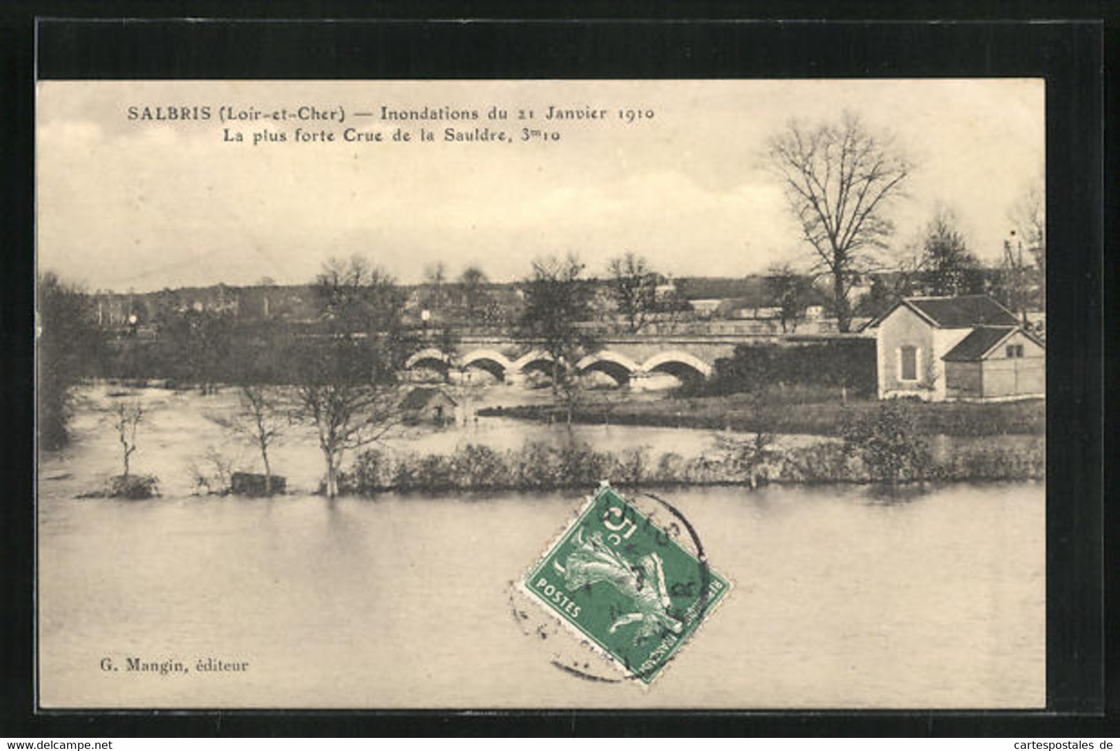 CPA Salbris, Inondations 1910, La Plus Forte Crue De La Sauldre - Salbris