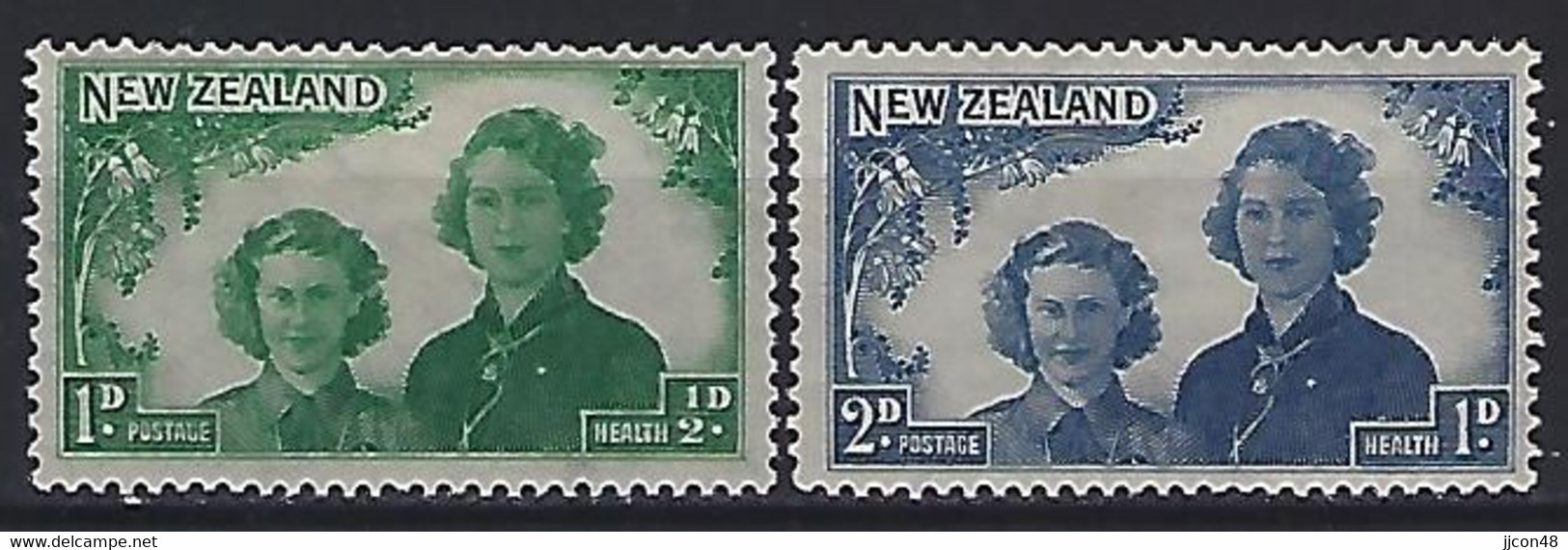 New Zealand 1944  Health Stamp (*) MH  SG.663-664 - Ongebruikt