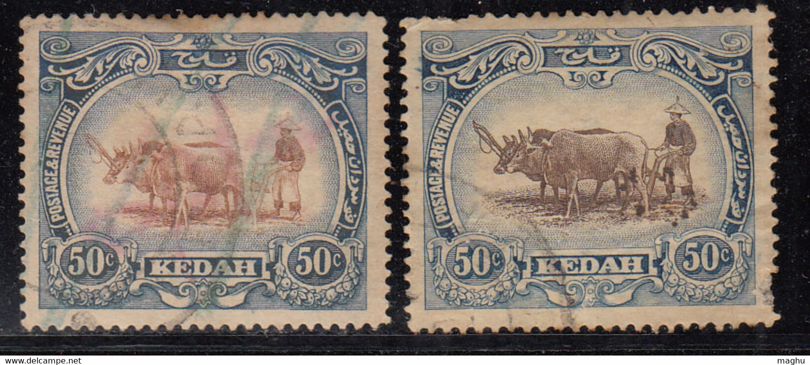 50c Kedah Used 1921, Shade Variety, Malaya / Malaysia - Kedah