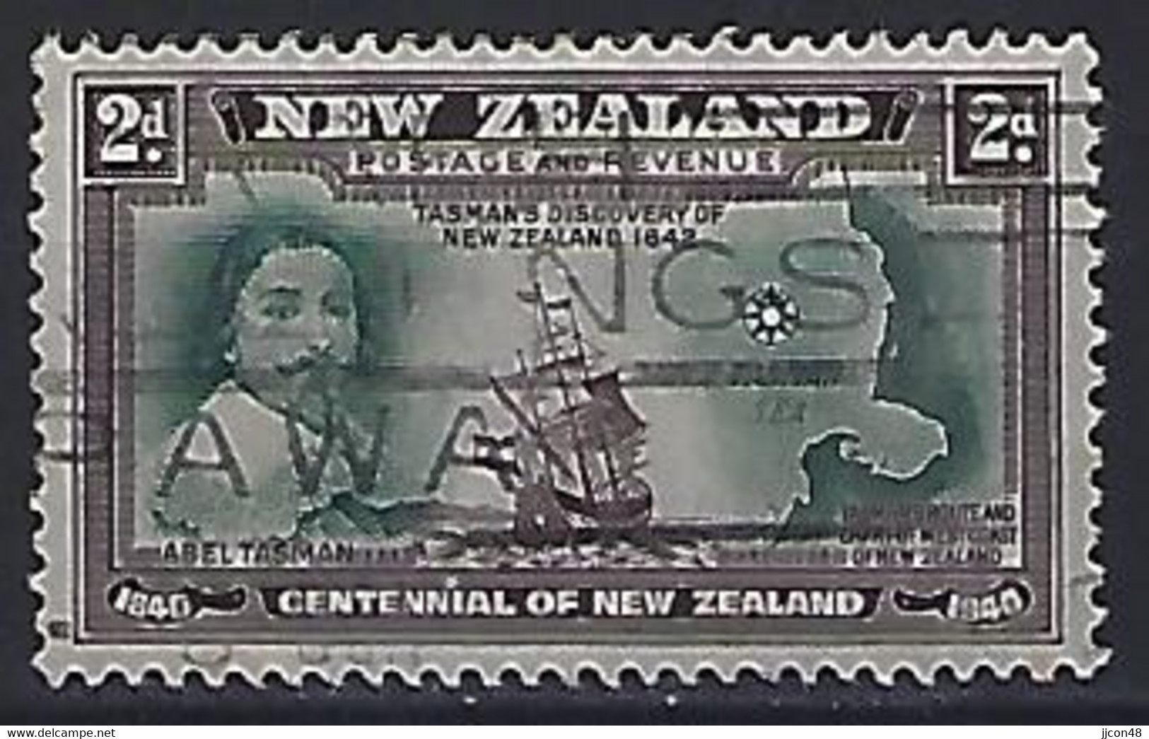 New Zealand 1940  Centennial 2d (o) SG.616 - Altri & Non Classificati