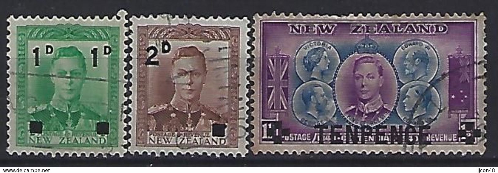 New Zealand 1941-44 Provisionals (o) SG.628-629, 662 - Otros & Sin Clasificación