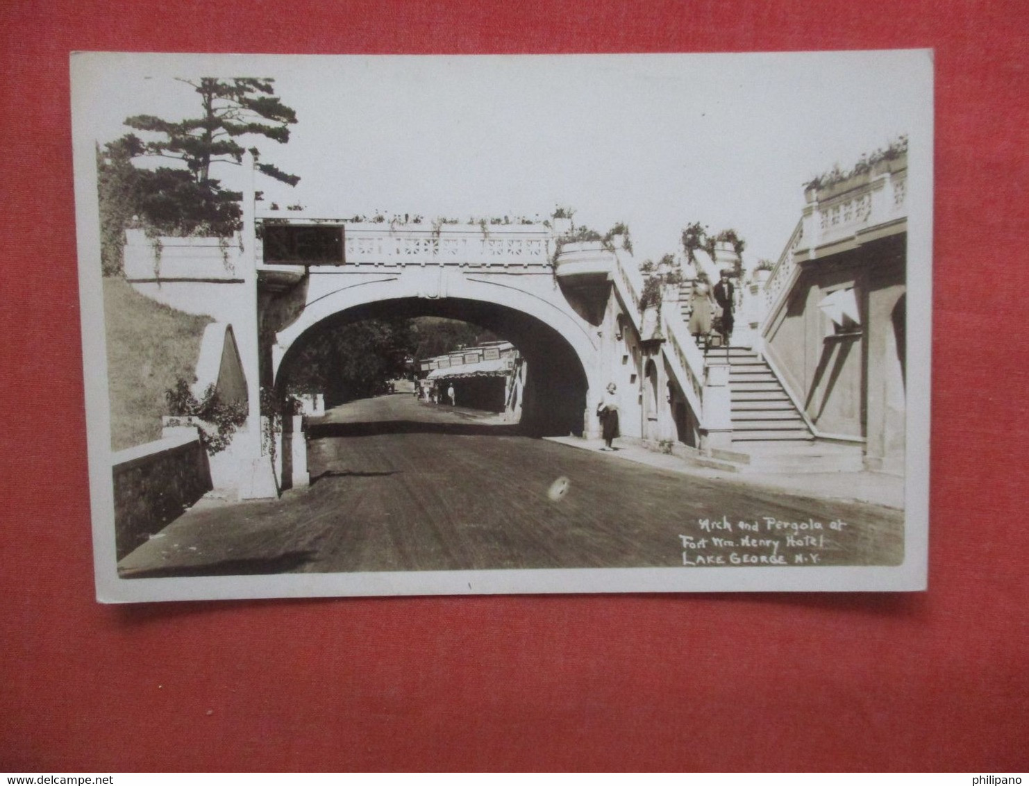 RPPC     Arch & Pagoda Fort Wm Henry Hotel    Lake George   New York          Ref  4742 - Lake George