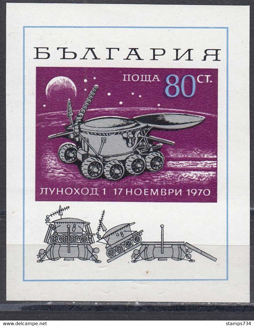 Bulgaria 1970 - Space:" Lunohod 1", Mi-Nr. Block 29, MNH** - Neufs