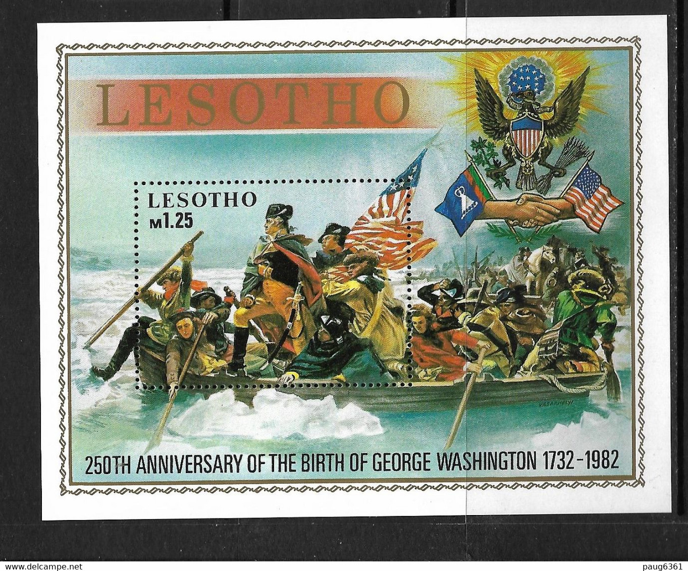 LESOTHO 1982 GEORGE WASHINGTON YVERT N°B15 NEUF MNH** - George Washington
