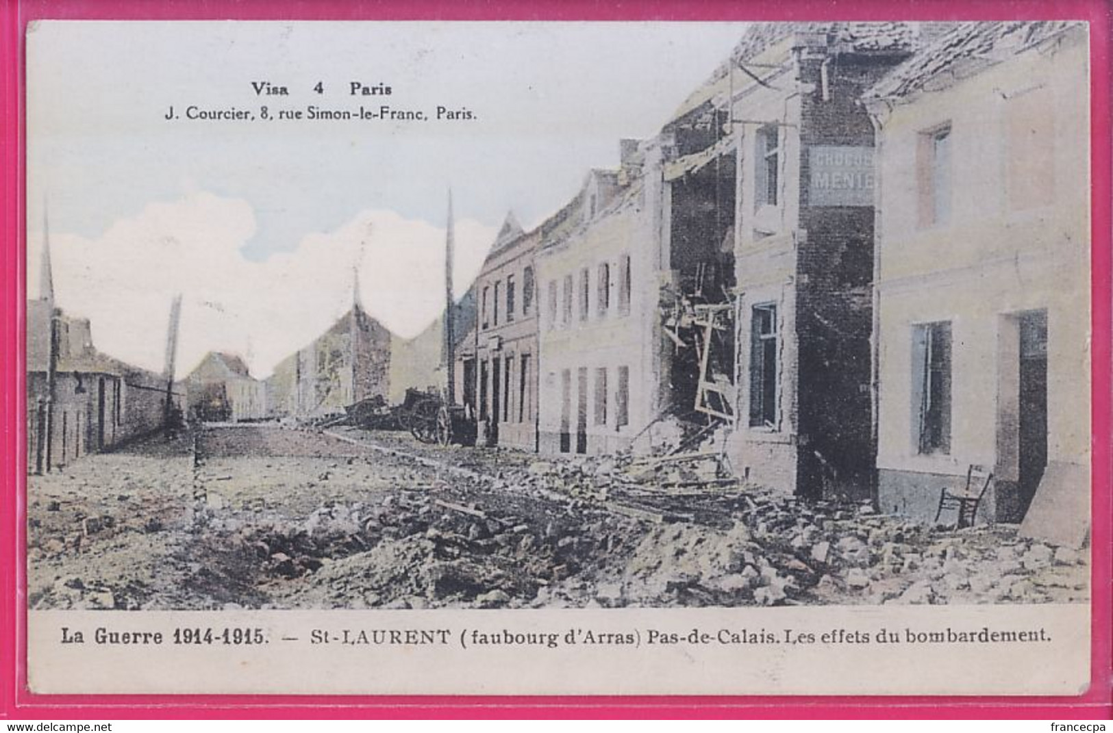 62-188   SAINT LAURENT  Faubourg D'Arras Les Effets Du Bombardement - Saint Laurent Blangy