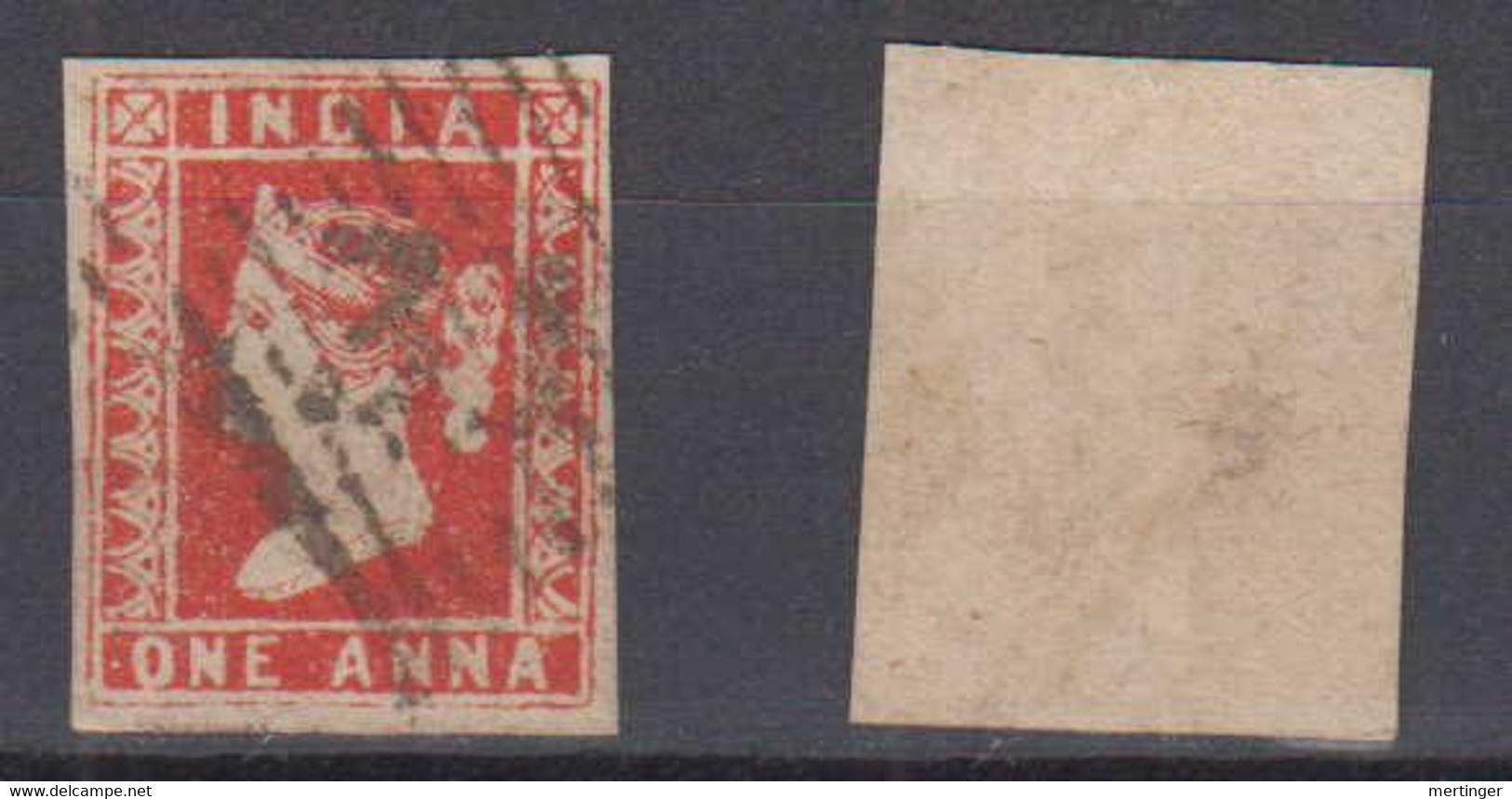 India 1854 Mi# 5 Used 1 ANNA Nice Postmark Good Margins - 1854 Compagnia Inglese Delle Indie