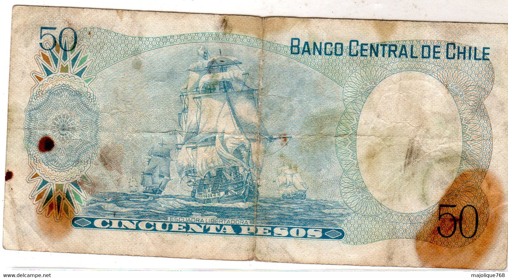 Billet De La Banque Central Du Chili 50 Pésos 1976 - Chili