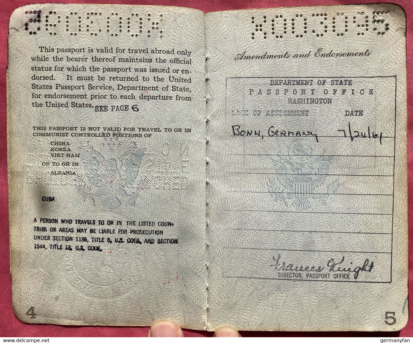 Konvolut USA Diplomatenpass Marc Jennings Robinson Richter ORG Berlin CORA Nünberg Viele Stempel Diplomatic Passport - Historische Dokumente