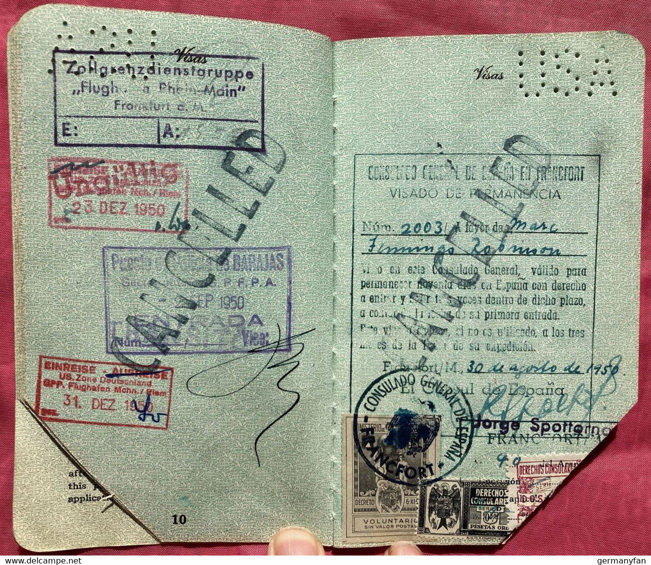 Konvolut USA Diplomatenpass Marc Jennings Robinson Richter ORG Berlin CORA Nünberg viele Stempel diplomatic passport