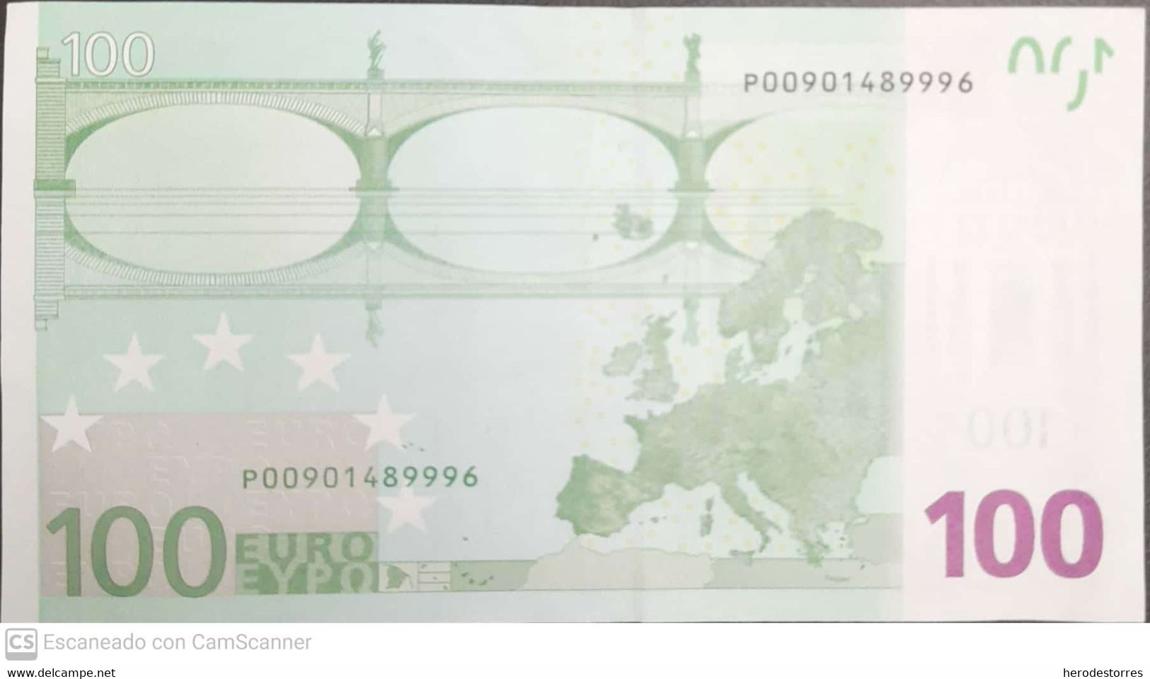 100 EURO HOLANDA(P) G002 Low Nummer, DUISEMBERG,AUNC - 100 Euro