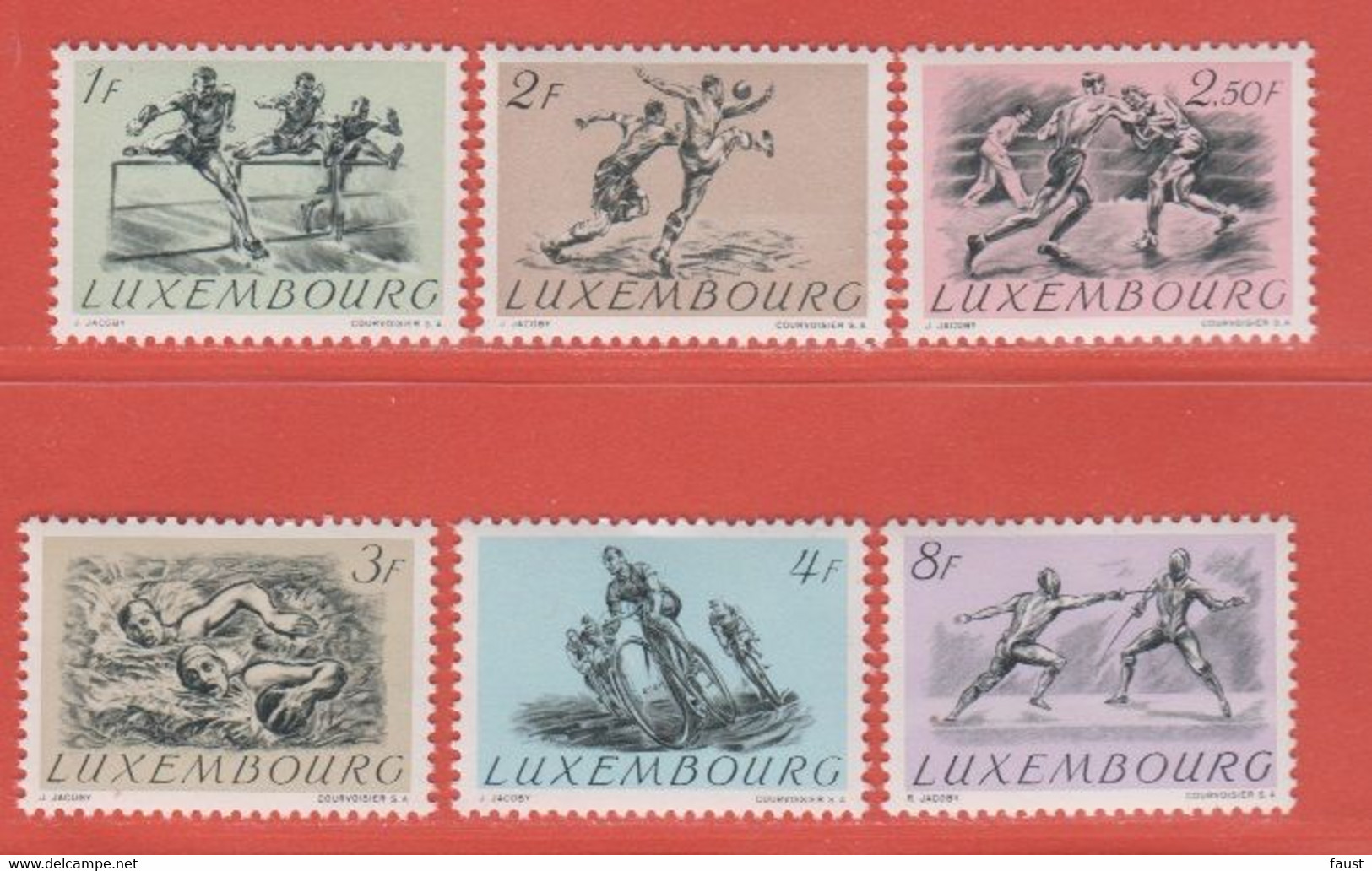 1952 Luxemburg ** (sans Charn., MNH, Postfrisch)  Yv  455/60	Mi  495/00 - Nuevos