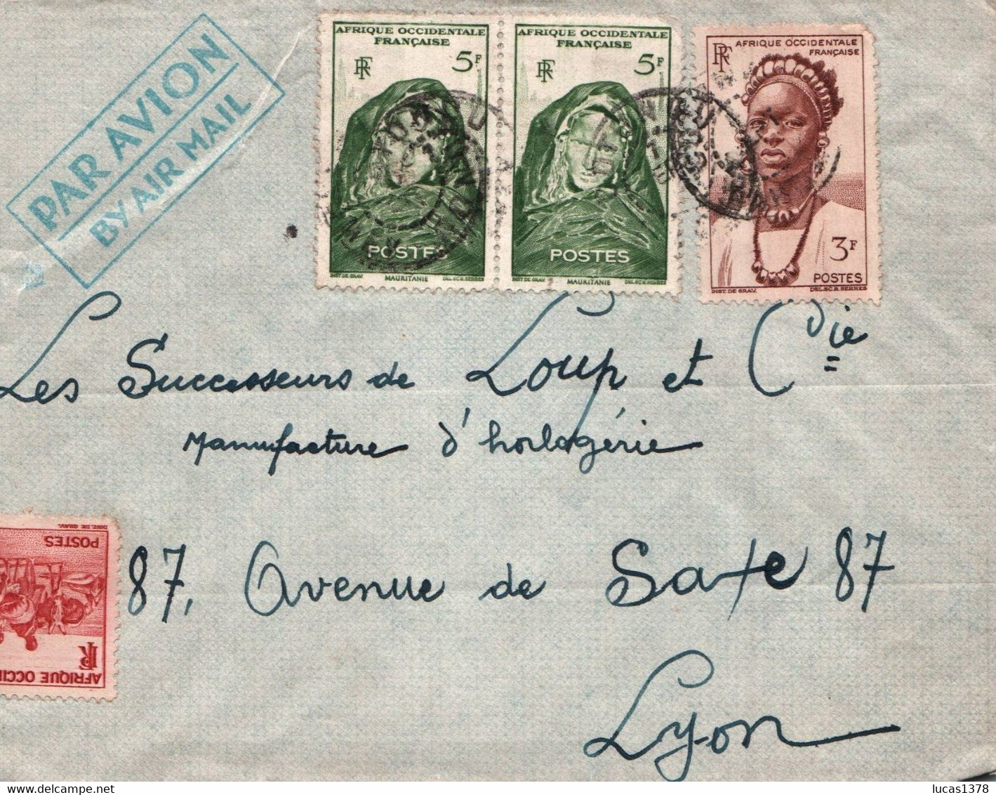 LETTRE PAR AVION / DEPART COTONOU POUR LYON 195? - Covers & Documents