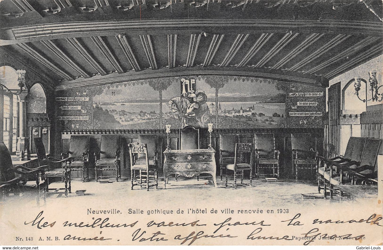 Neuveville Salle Gothique De L'Hôtel De Ville Rénovée En 1903 - La Neuveville