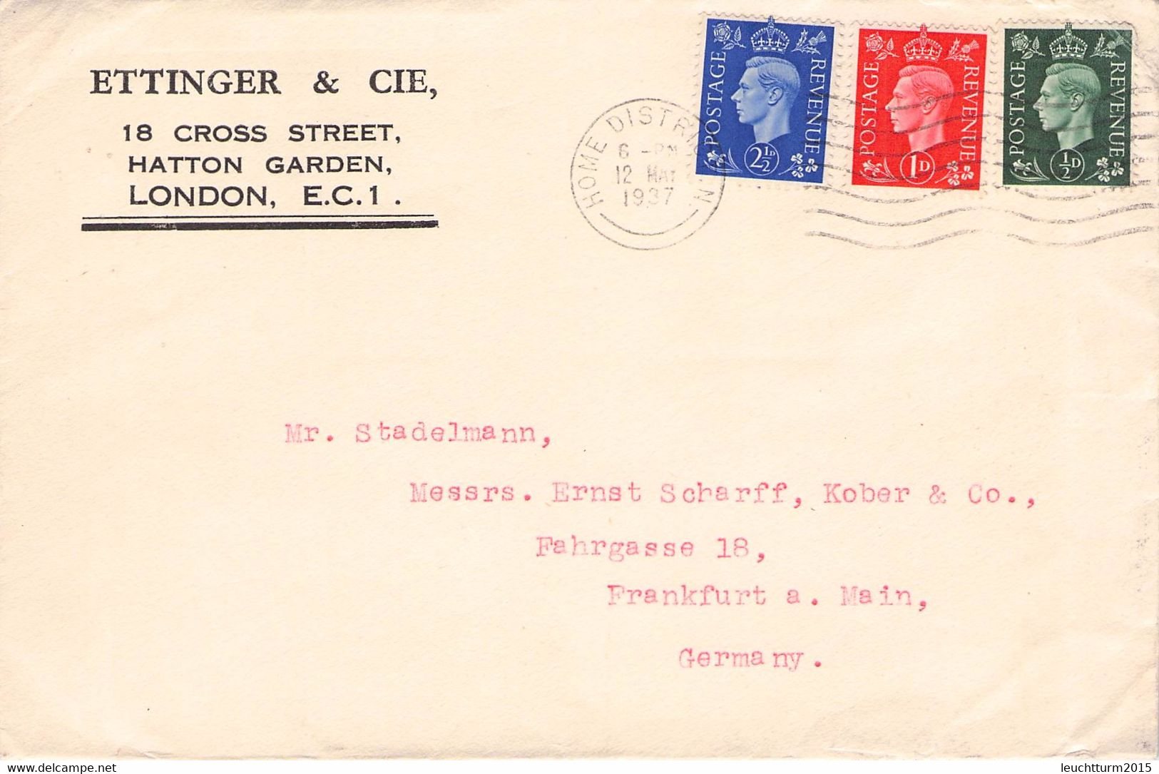 GREAT BRITAIN - LETTER 12.5.1937 LONDON > FRANKFURT / QC34 - Cartas & Documentos