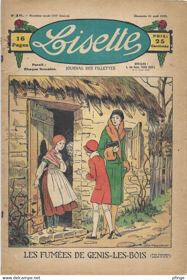 Lisette N°406 Du 21 Avril 1929 - Lisette