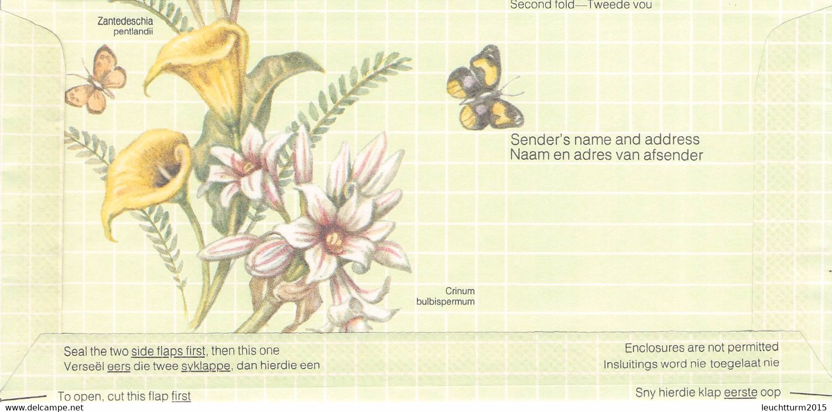 SOUTH AFRICA - AEROGRAMME FLOWER 16 CENT Unc //QD7 - Luchtpost