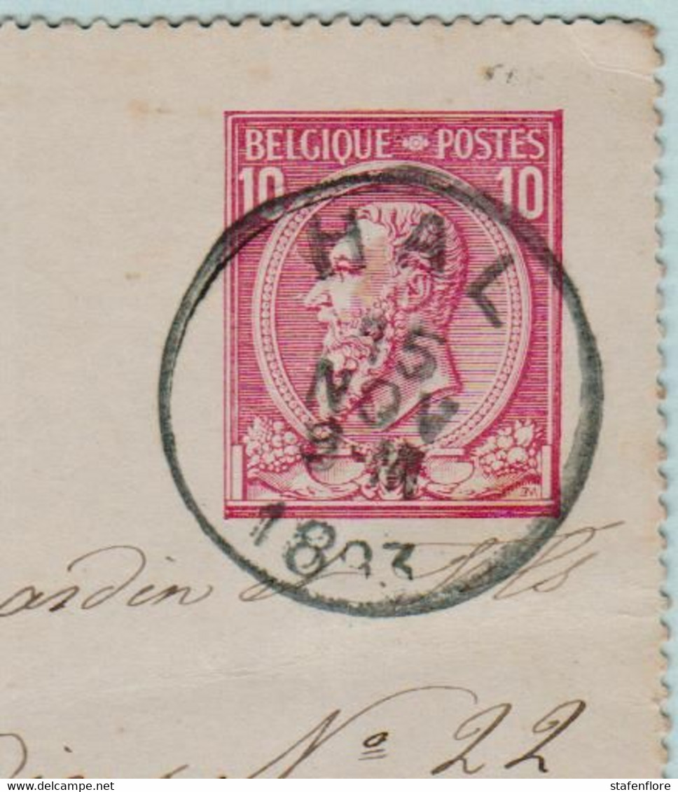 Kaartbrief, Carte Lettre  , Hal  Naar Bruxelles ,met Opdrukzegels Capon Nr 46 - Briefumschläge