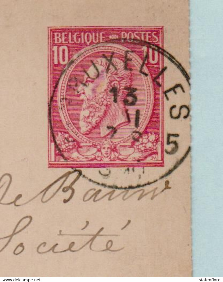 Kaartbrief, Carte Lettre, Express  , Brussel Naar Morlanwelz ,met Opdrukzegels Capon Nr 46 - Enveloppes-lettres