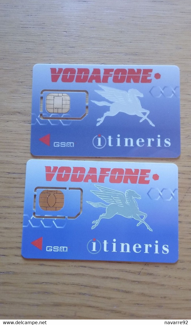 LOT 2 ANCIENNES CARTES GSM SIM VODAFONE ITINERIS T.B.E !!! - Autres & Non Classés