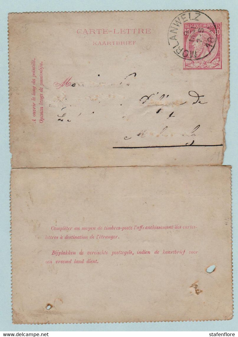 Kaartbrief, Carte Lettre, Express  ,Morlanwelz Naar Molenbeek  ,met Opdrukzegels Capon Nr 46 - Letter Covers