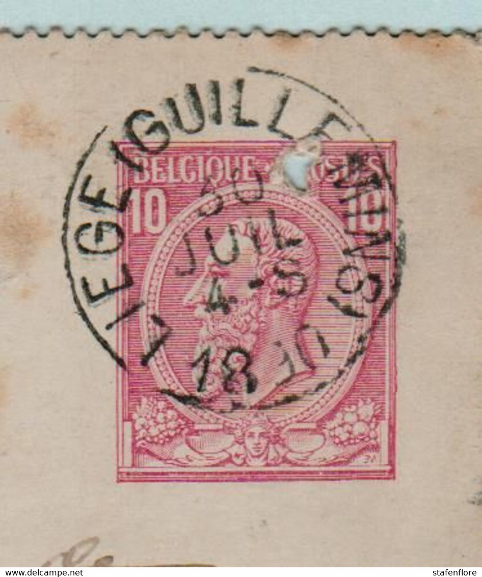 Kaartbrief, Carte Lettre, Express  , LIEGE ( GUILLEMAIN) Naar Morlanwelz  ,met Opdrukzegels Capon Nr 46 - Buste-lettere